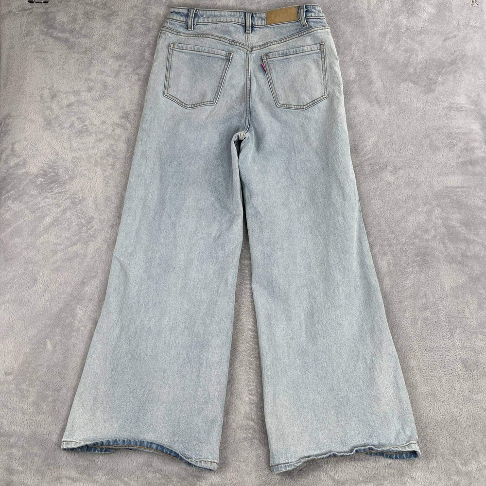 Baggy Pink Victorias Secret Wide Leg Jeans 12 Light Wash Blue Womens Denim - Picture 3 of 13